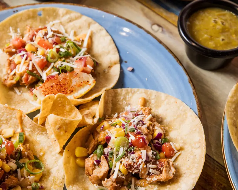 Two tacos and fries
